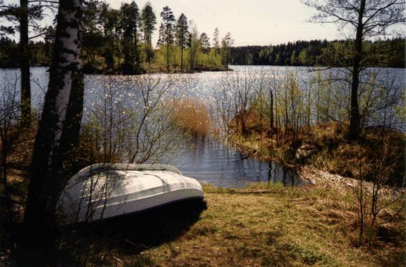 Upturned boat by Stora Lee